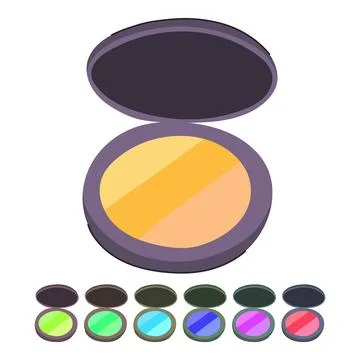 Palette blush compact vector cartoon graphic Stock Illustration