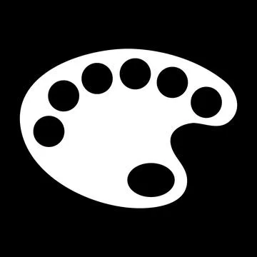 Palette icon on black. Stock Illustration