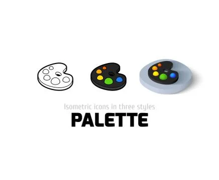 Palette icon in different style Stock Illustration