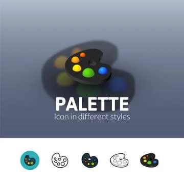 Palette icon in different style Stock Illustration