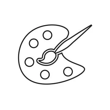 Palette icon flat vector illustration. Stock Illustration