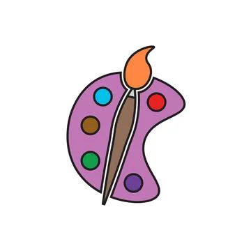 Palette icon flat vector illustration. Stock Illustration