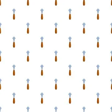 Palette knife art tools creating seamless pattern Stock Illustration
