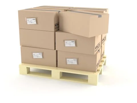 Palette with many packages Stock Illustration