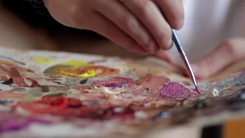 Palette with paints 動画素材 76402559