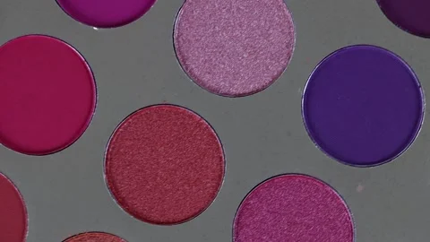 Palette of shadows, close-up, spinning in the frame, flat lay. View from abov Stock Footage 162634511