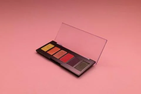 Palette of shadows on a pink background, pedmetry shot Stock Photos