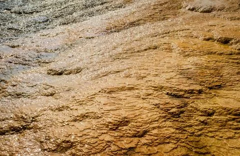 Palette Springs. Devils thumb at the Mammoth Hot Springs. Yellowstone Natio.. Stock Photos