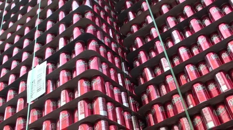 Palettes Of Empty "Dr. Pepper" Cans 動画素材 1183262