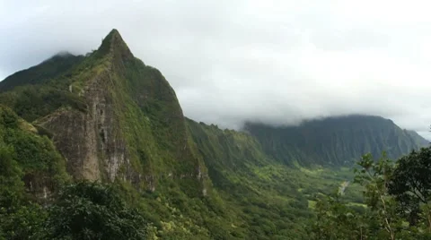 Pali and Koolau Ridge time-lapse Stock Footage 8230026