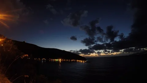 Palinuro 3 night time elapse - coast of cilento, salerno - italy Stock Footage