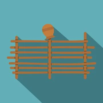 Palisade icon, flat style Ilustração Stock