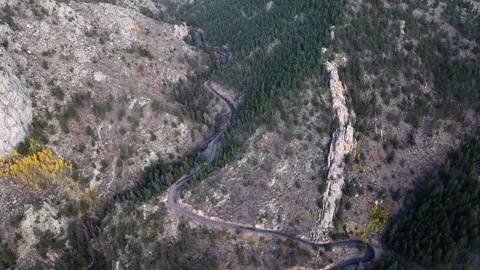 Palisade Mountain Road 01 | Front Range | Drake Colorado | 4K Drone Footage Stock Footage 293244741