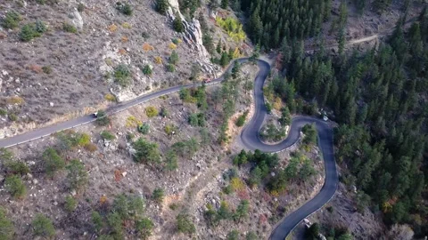 Palisade Mountain Road 02 | Front Range | Drake Colorado | 4K Drone Footage Stock Footage 293244733