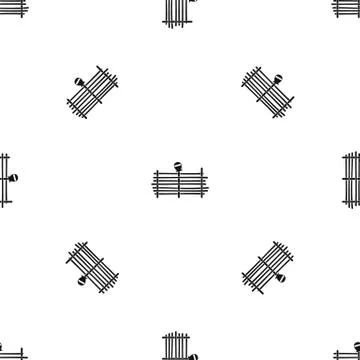 Palisade pattern seamless black Stock Illustration