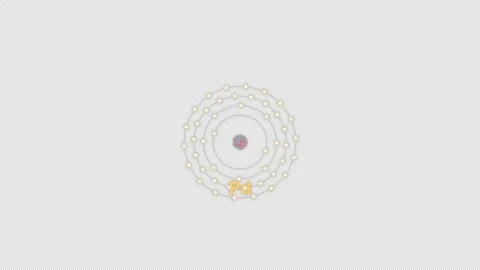 Palladium Pd Bohr Atom Model Clean No Text Animation Video Overlay Alpha 4K Stockbeeldmateriaal 339369450