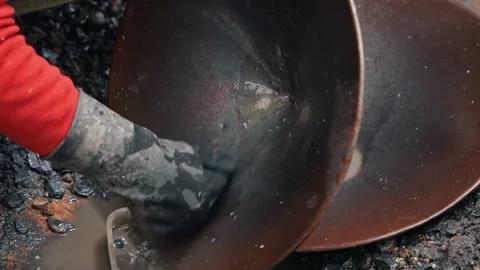 Pallaqueras Panning Mining Waste for Remaining Gold Video stock 345134596
