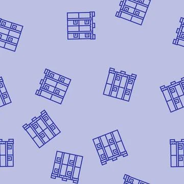Pallet box cardboard packaging line seamless pattern Stock Illustration