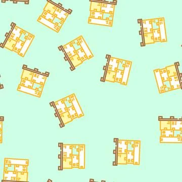 Pallet box cardboard packaging vector seamless pattern Stock Illustration