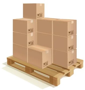 Pallet with boxes Stock Illustration