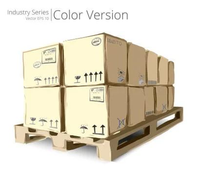 Pallet with Boxes. Stock Illustration