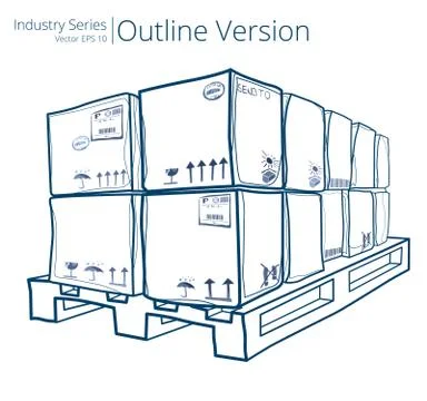 Pallet with Boxes. Stock Illustration
