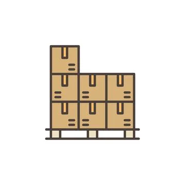 Pallet with Boxes vector concept colored icon or symbol Stock Illustration