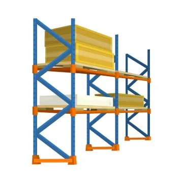 Pallet with Boxes in Warehouse Interior. Delivery Illustrazione stock