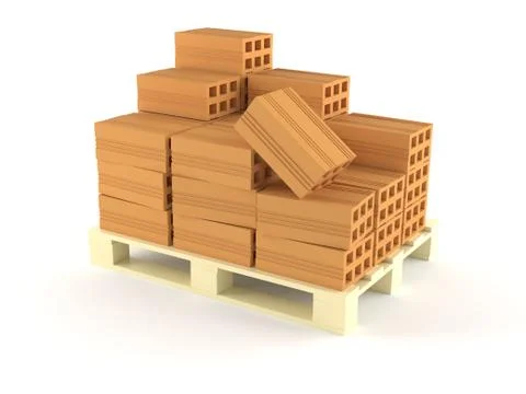 Pallet with bricks Stock Illustration