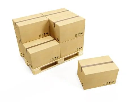 Pallet with cardboard boxes Stock Illustration