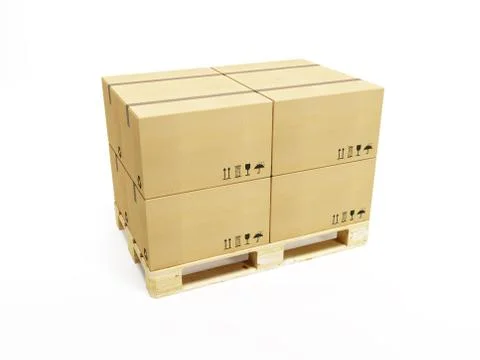 Pallet with cardboard boxes Stock Illustration