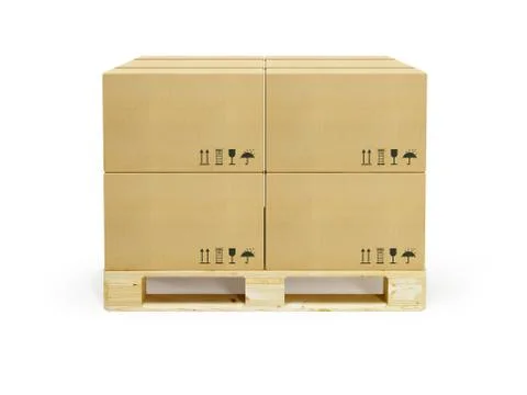 Pallet with cardboard boxes Stock Illustration