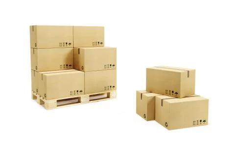 Pallet with cardboard boxes Stock Illustration