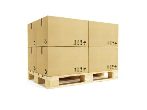 Pallet with cardboard boxes Stock Illustration