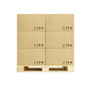 Pallet with cardboard boxes Stock Illustration
