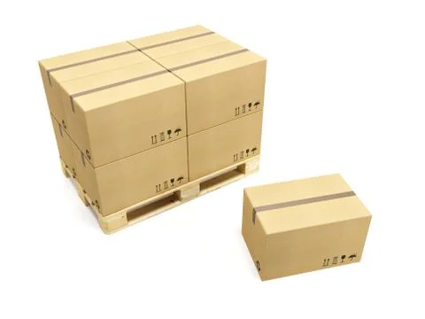 Pallet with cardboard boxes Stock Illustration