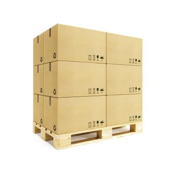 Pallet with cardboard boxes Stock Illustration
