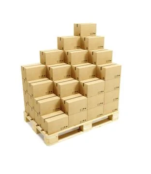 Pallet with cardboard boxes Stock Illustration