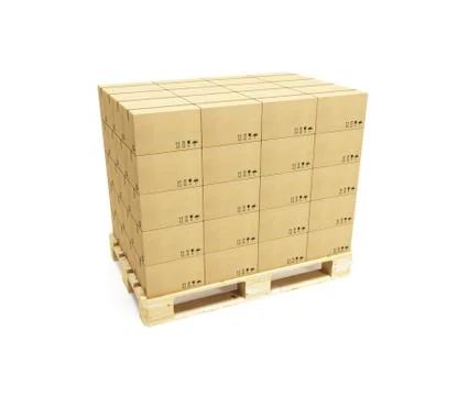 Pallet with cardboard boxes Stock-Illustration