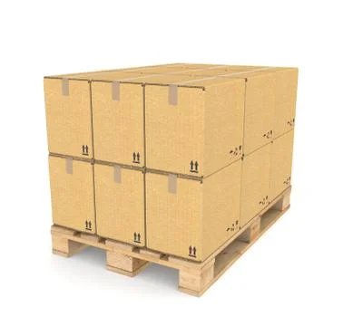 Pallet with Cardboard boxes Illustrazione stock