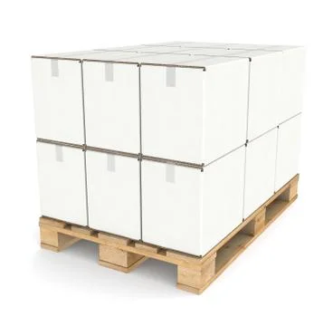 Pallet with Cardboard boxes Stock Illustration