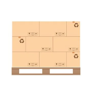 Pallet design with palletized product packaging boxes 스톡 일러스트