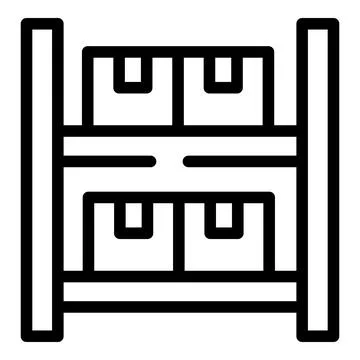 Pallet fork inventory icon outline vector. Package box Stock Illustration