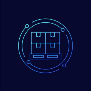 Pallet icon in linear design Stock Illustration