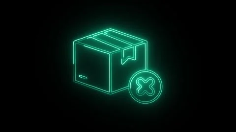 Pallet Isolated on Black Background Neon Cargo Storage Animation 库存影片 330855199