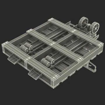 Pallet Jack and Wooden Pallet 3D Model ~ 3D Model #91475886