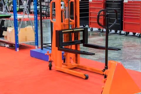 Pallet Jack for warehouse Stock Photos