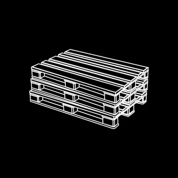 Pallet line icon in flat style on black background Stock Illustration