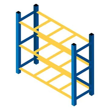 Pallet rack. Warehouse rack. Storage equipment. Stock Illustration