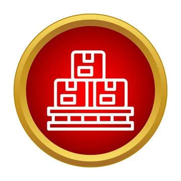 Pallet with stacked boxes icon for logistics Stock Illustration